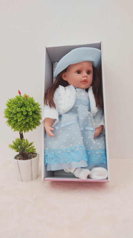 عروسک دخترانه موزیکال 40 سانتی اوازه خوان مو کاشت جعبه ویترینی